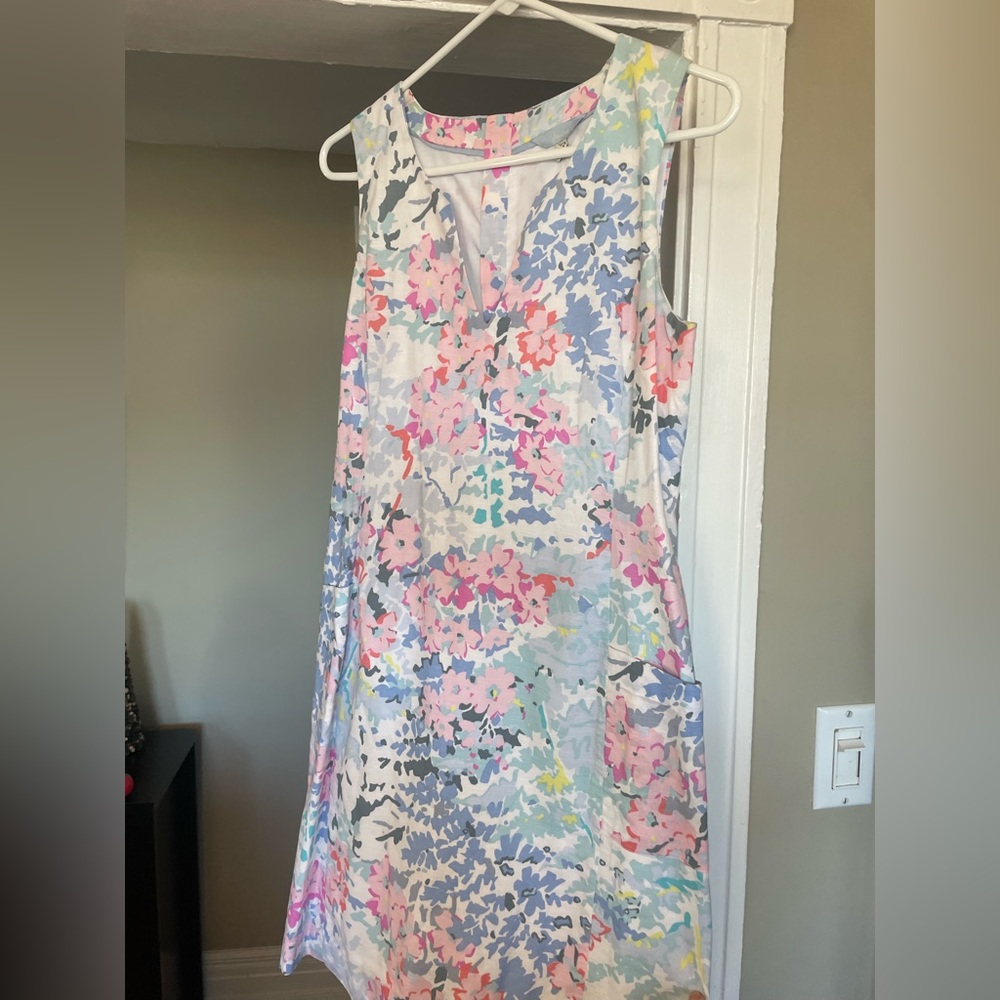 Joules pastel floral dress with pocket